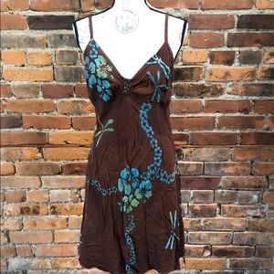 Tropical tantrum brown medium dress